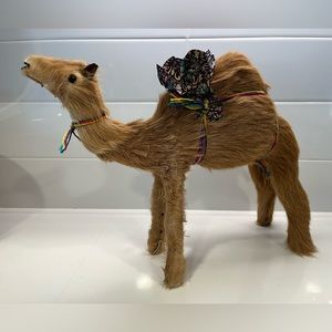 Vtg Handmade Camel Dromedary Realistic Figurine Genuine Camel Hair Great Details
